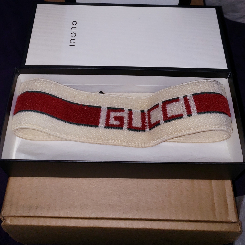 Gucci Red and Cream Logo Headband